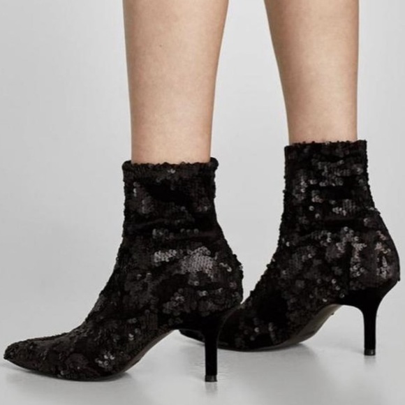 zara sequin boots